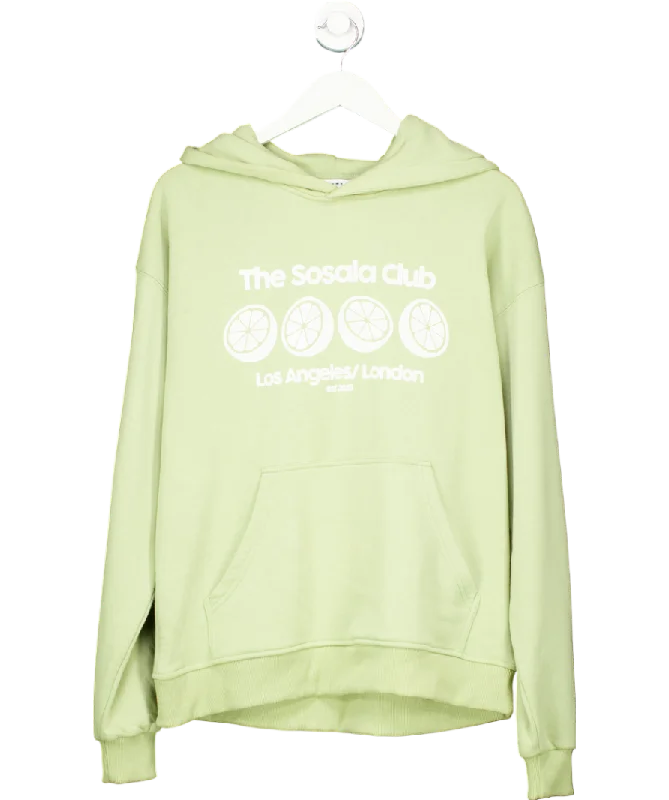 Green The Sosala Club Hoodie UK S Hoodie with Drawstring Waist Adjustable Fitted
