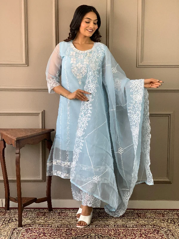 Women V Neck Embroidered Work Organza Fabric Kurta & Pant With Dupatta Set Comfortable Cargo Pants Women V Neck Embroidered Work Organza Fabric Kurta & Pant With Dupatta Set Comfortable Cargo Pants
