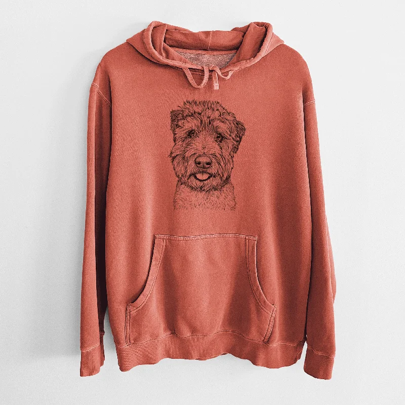 Bare Milton the Soft Coated Wheaten Terrier - Unisex Pigment Dyed Hoodie Hoodie with Cropped Fit Short Trendy