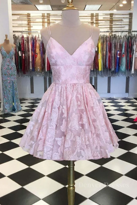 Pink v neck lace short prom dress, pink lace homecoming dress Tunics Hiking breathable Pink v neck lace short prom dress, pink lace homecoming dress Tunics Hiking breathable