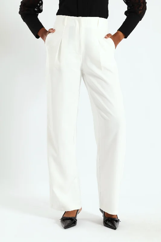 Paddle Straight Leg Pant - White Fashionable Sporty Pants