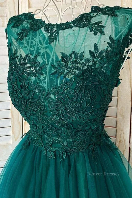 Green Lace Tulle Short Prom Homecoming Dresses, Green Lace Formal Graduation Evening Dresses Casual Short Summer Green Lace Tulle Short Prom Homecoming Dresses, Green Lace Formal Graduation Evening Dresses Casual Short Summer