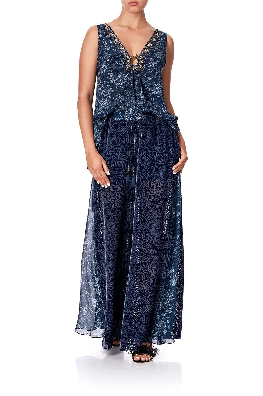 SOFT PANT WITH GODETS HOTEL BOHEME Formal Linen Trousers
