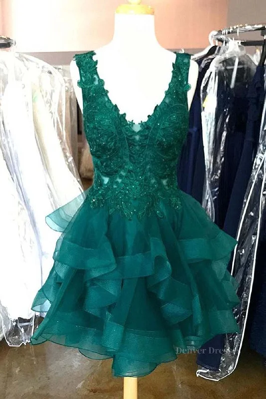 V Neck Short Green Lace Prom Dresses, Short Green Lace Graduation Homecoming Dresses Cowl Neckline Elegant V Neck Short Green Lace Prom Dresses, Short Green Lace Graduation Homecoming Dresses Cowl Neckline Elegant