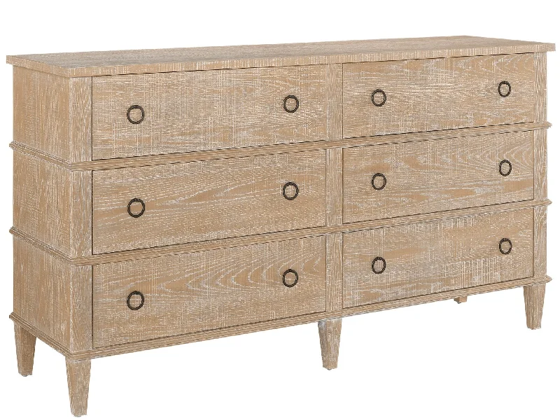 Six Drawer Dresser, Natural Oak by Universal Tunics Stylish modern