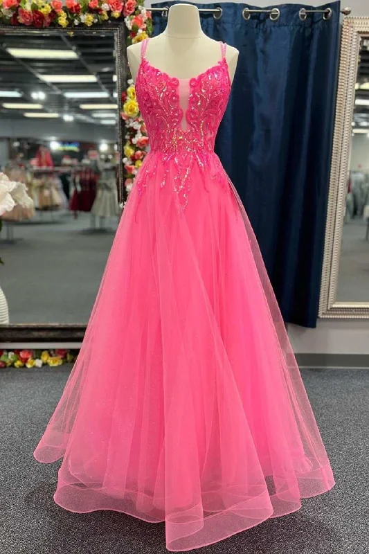 V Neck Hot Pink Backless Lace Prom Dresses, Open Back Hot Pink Lace Formal Evening Dresses Halter Neckline Beach V Neck Hot Pink Backless Lace Prom Dresses, Open Back Hot Pink Lace Formal Evening Dresses Halter Neckline Beach