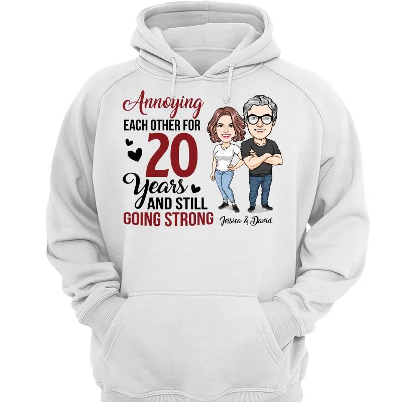 Caricature Couple Annoying Each Other Personalized Hoodie Sweatshirt Hoodie with Ribbed Hem Stretchable Secure