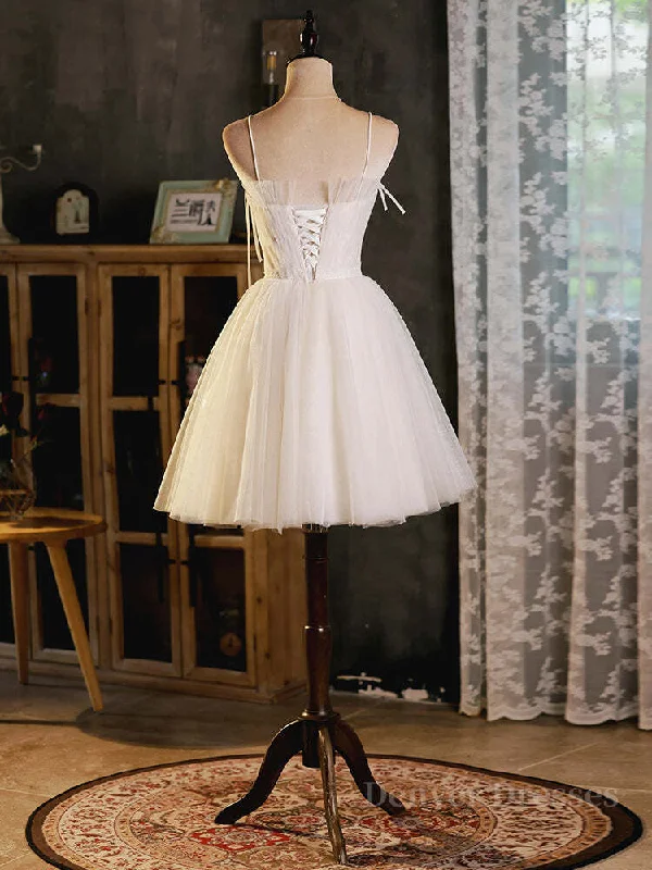 A-Line Beige Tulle Short Prom Dress, Beige Cute Homecoming Dress Tunics Formal black A-Line Beige Tulle Short Prom Dress, Beige Cute Homecoming Dress Tunics Formal black