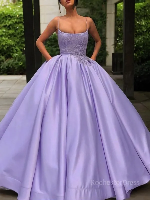 Ball Gown Spaghetti Straps Floor-Length Satin Evening Dresses With Appliques Lace Tunics Favorite customer Ball Gown Spaghetti Straps Floor-Length Satin Evening Dresses With Appliques Lace Tunics Favorite customer