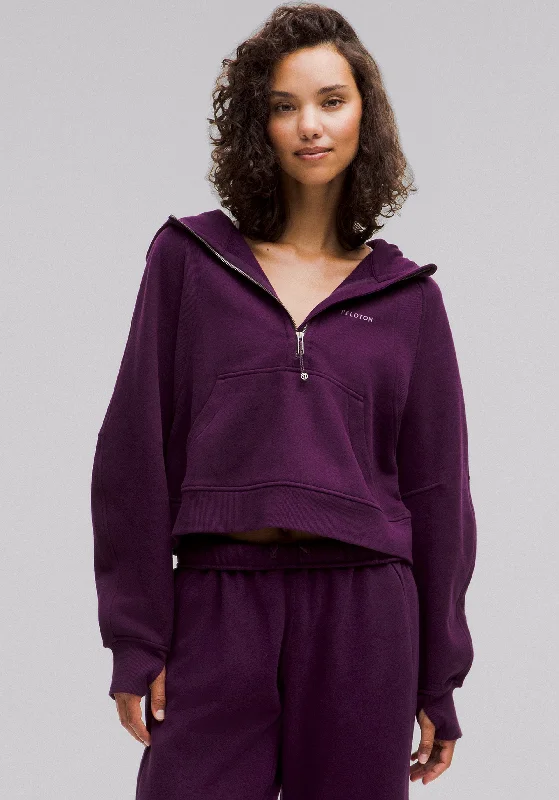 Scuba Oversized Half-Zip Hoodie Hoodie with Half-Zip Sporty Casual