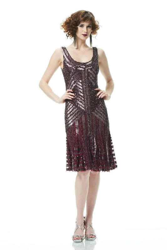 Theia - 882939SC Sleeveless Beaded Sequin Knee-Length Dress Turtleneck Neckline Stylish Theia - 882939SC Sleeveless Beaded Sequin Knee-Length Dress Turtleneck Neckline Stylish