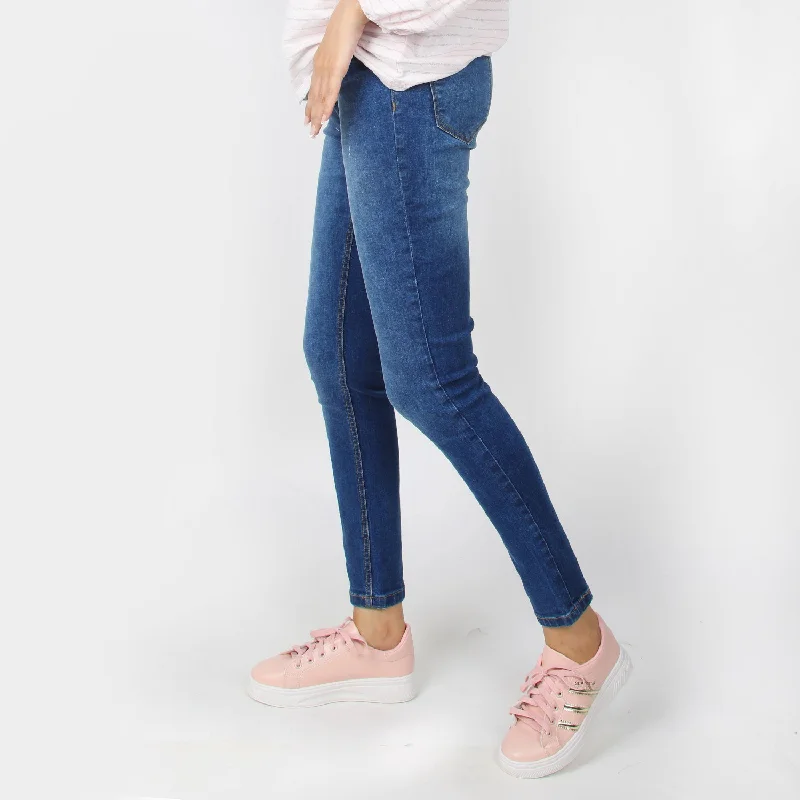 Eminent Women's Denim Pant - Dark Blue Formal Wide-Leg Pants