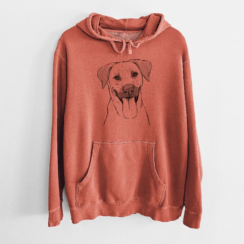 Bare Koda the Black Mouth Cur - Unisex Pigment Dyed Hoodie Hoodie with Toggle Buttons Decorative Unique