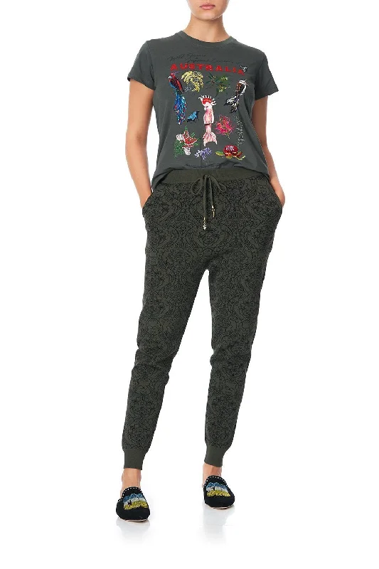 DROP CROTCH KNIT PANTS WATCHFUL WINGS Fashionable Jogger Pants