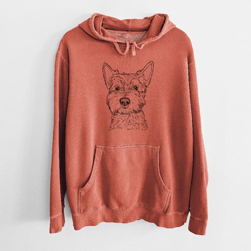 Bare Grizel the West Highland Terrier - Unisex Pigment Dyed Hoodie Hoodie with Embroidery Detailed Premium