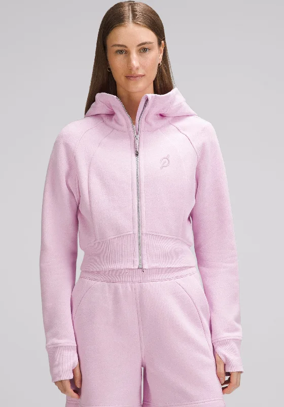 Scuba Full-Zip Cropped Hoodie Hoodie with Stripes Bold Sporty