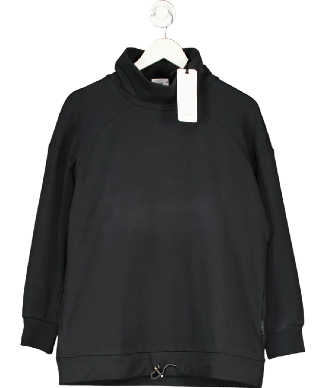 Varley Black Morrison High Neck Cotton Blend Sweatshirt UK M Hoodie with Pastel Soft Subtle