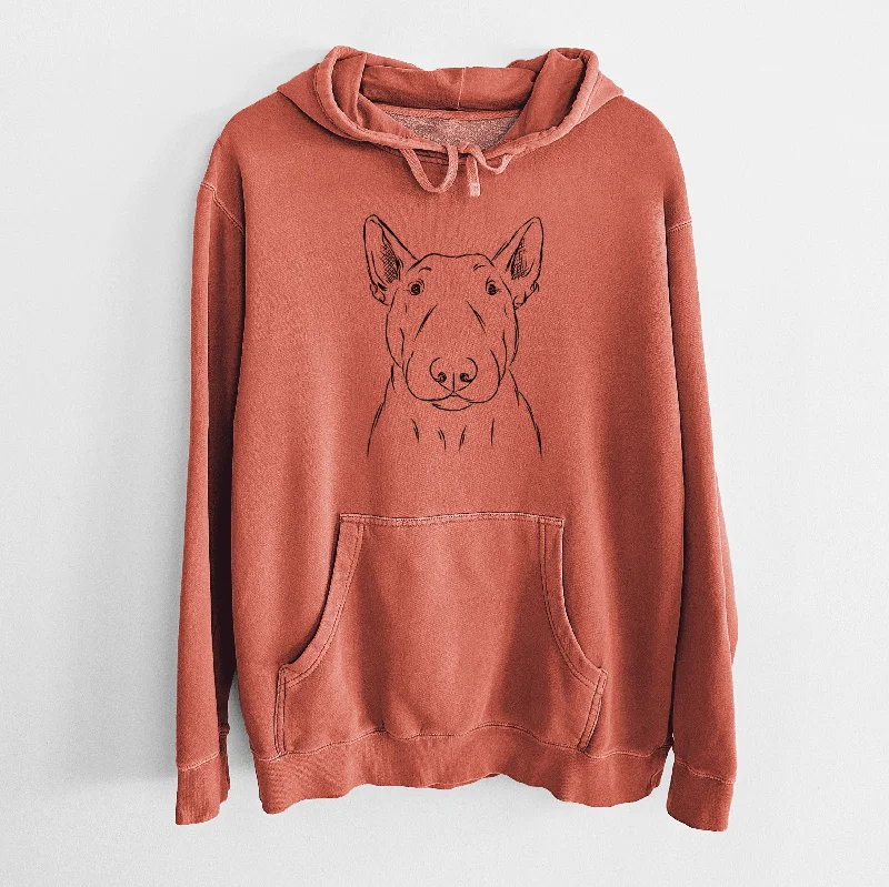 Bare Jett the Bull Terrier - Unisex Pigment Dyed Hoodie Oversized Hoodie Comfort Casual