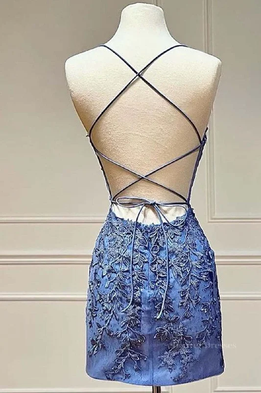 Sweetheart Neck Short Blue Lace Prom Dresses, Short Blue Lace Formal Homecoming Dresses empire Waist empire Sweetheart Neck Short Blue Lace Prom Dresses, Short Blue Lace Formal Homecoming Dresses empire Waist empire