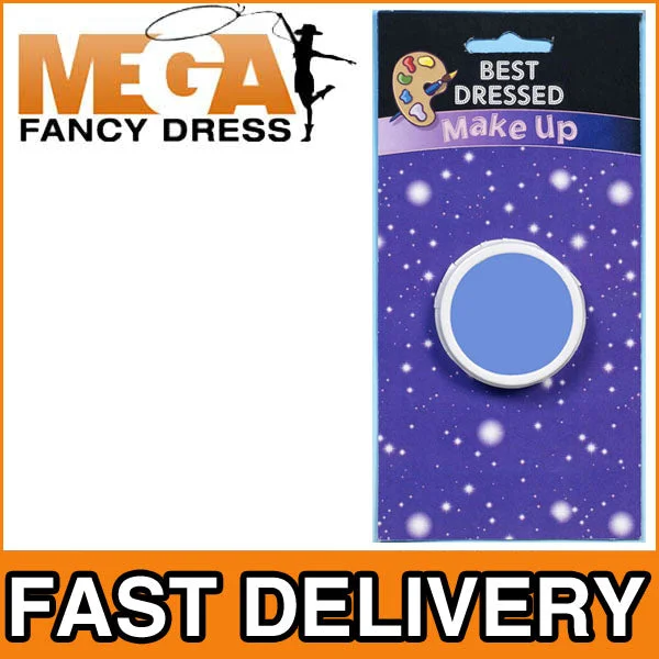 Blue Face Body Paint Fancy Dress Smurf Makeup Boatneck Modish Everyday