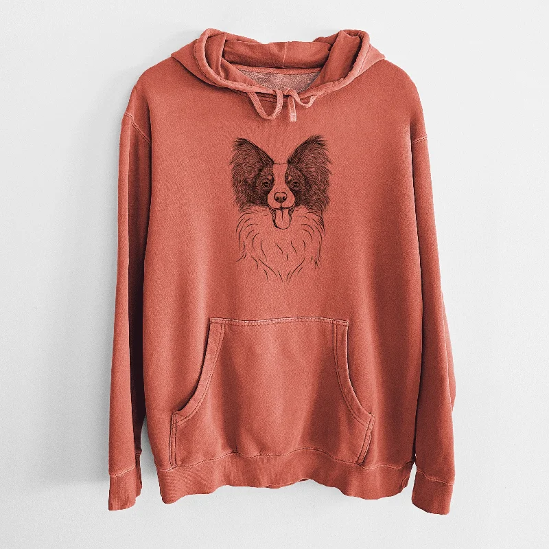 Bare Patrick the Papillon - Unisex Pigment Dyed Hoodie Hoodie with Side Slits Relaxed Casual