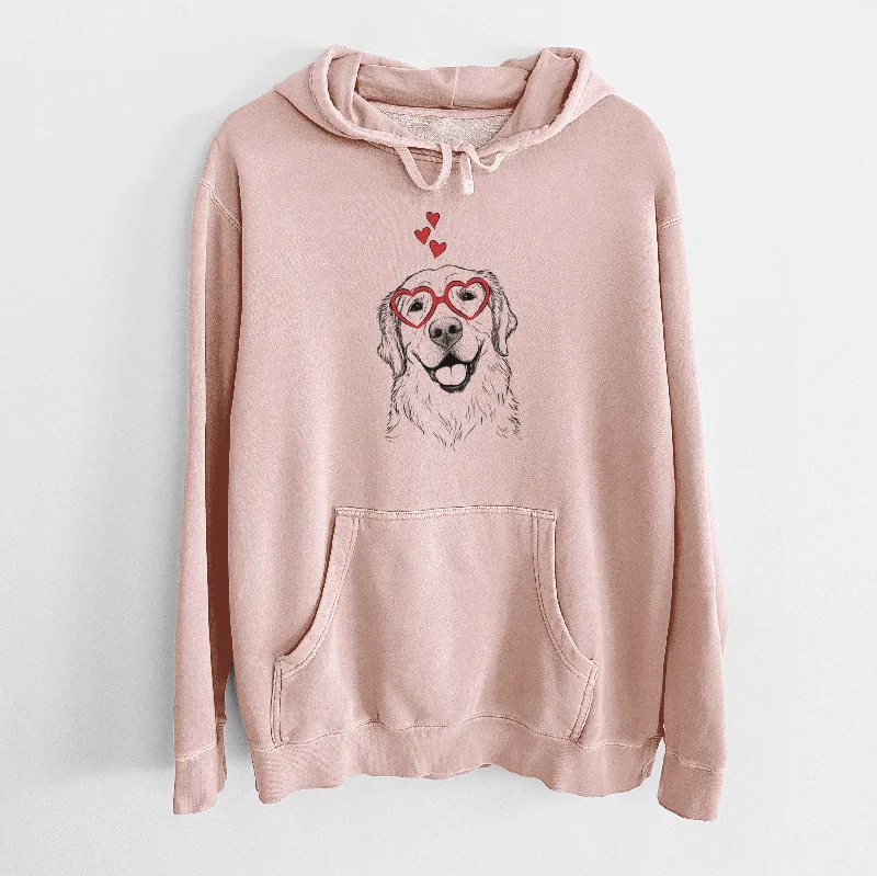Valentine Griffin the Golden Retriever - Unisex Pigment Dyed Hoodie Hoodie with Hem Elastic Stretchable Comfortable
