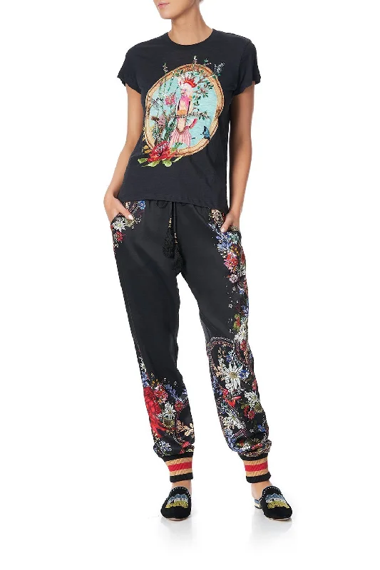 DRAWSTRING PANT WITH RIBBING MS MATILDA Casual Skinny Fit Pants