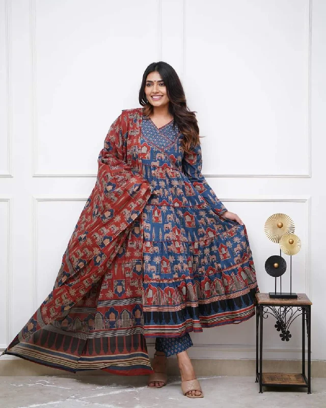 Women V Neck Printed Work Cotton Fabric Kurta Pant With Dupatta Set Cozy Maternity Pants Women V Neck Printed Work Cotton Fabric Kurta Pant With Dupatta Set Cozy Maternity Pants