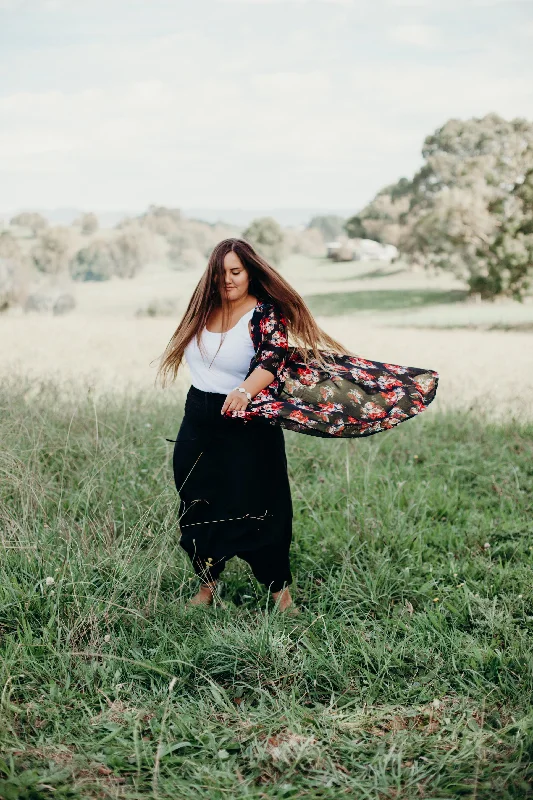 Plain Harem Pants-Plus Size Soft Wool Pants