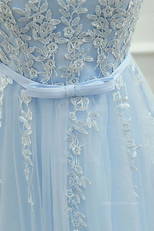Round Neck Short Blue Lace Prom Dresses, Short Blue Lace Homecoming Graduation Dresses Tunics Custom made