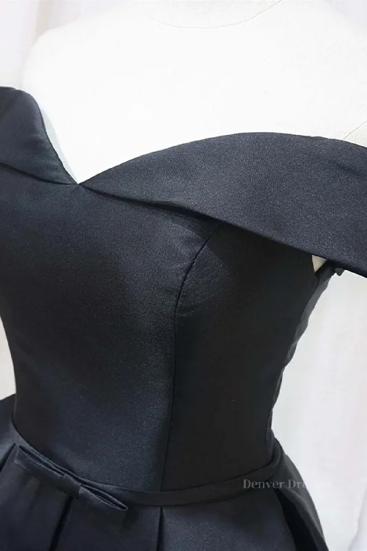 Off the Shoulder Short Black Prom Dresses, Off Shoulder Short Black Formal Graduation Dresses Tunics stripes playful Off the Shoulder Short Black Prom Dresses, Off Shoulder Short Black Formal Graduation Dresses Tunics stripes playful
