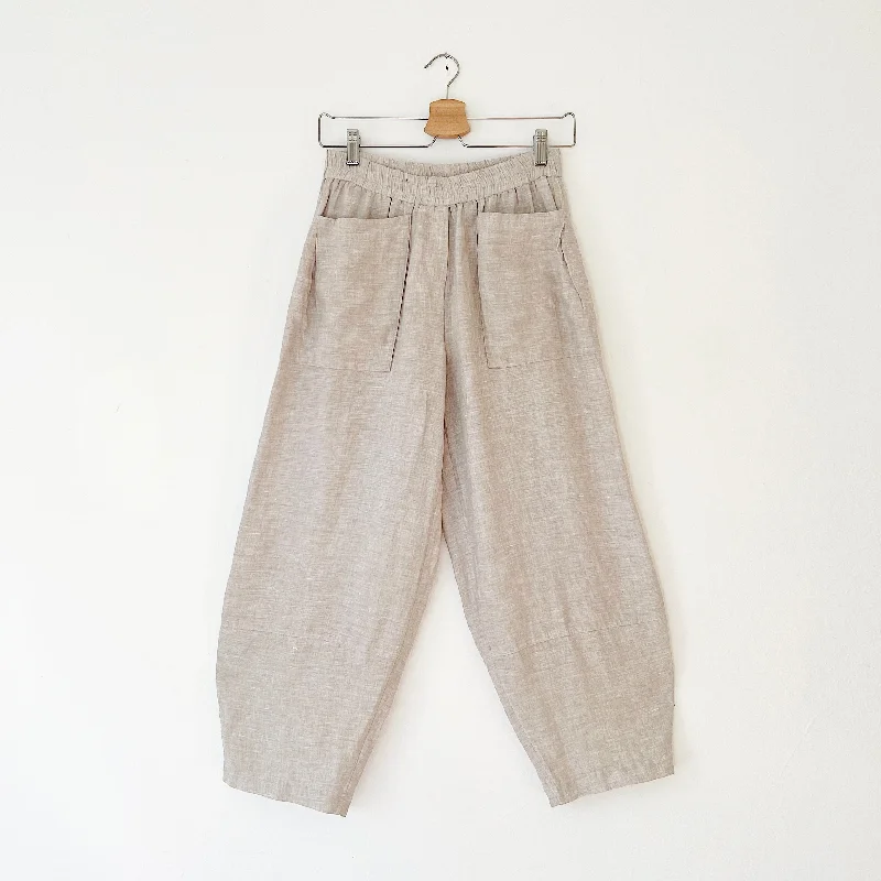 Yuvita | Two Pocket Pant in Oatmeal Cozy Maternity Pants