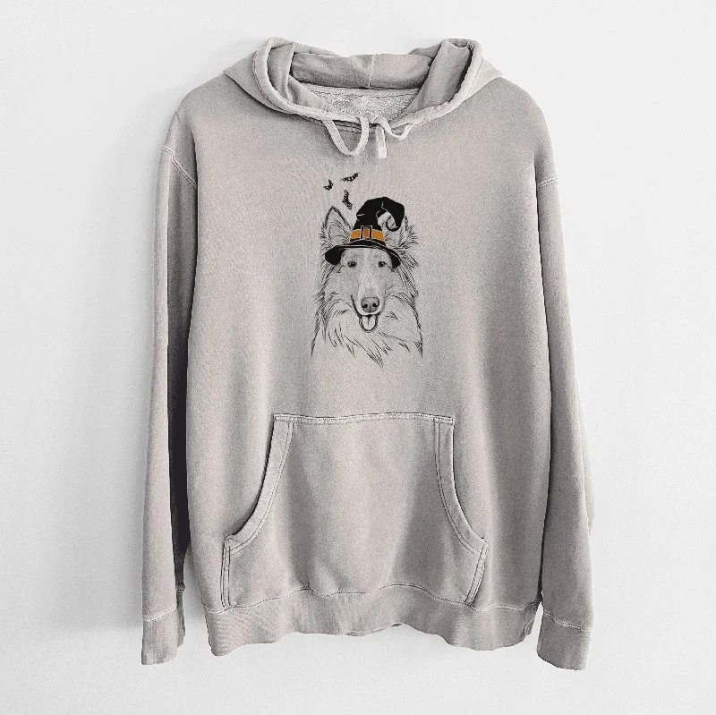 Witch Conrad the Rough Collie - Unisex Pigment Dyed Hoodie Hoodie with Logo Branding Identity