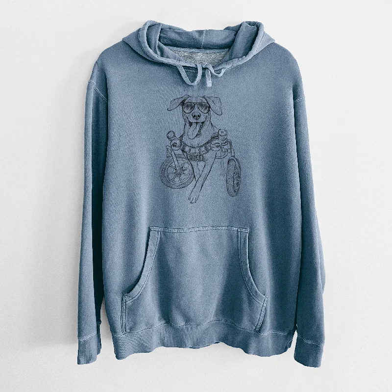 Aviator Hannah the Pitbull Mix - Unisex Pigment Dyed Hoodie Hoodie with Crew Neck Simple Timeless