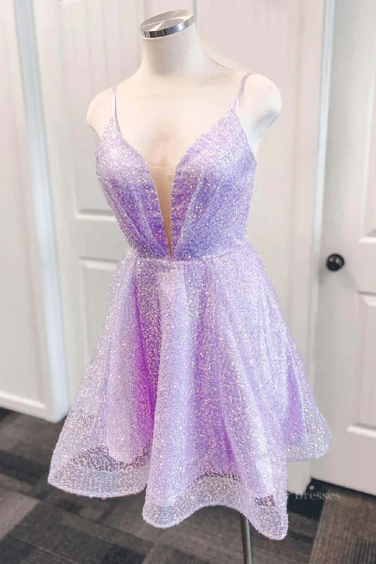 V Neck Short Purple Prom Dresses, Short V Neck Purple Formal Homecoming Dresses Tunics Print Colorful V Neck Short Purple Prom Dresses, Short V Neck Purple Formal Homecoming Dresses Tunics Print Colorful