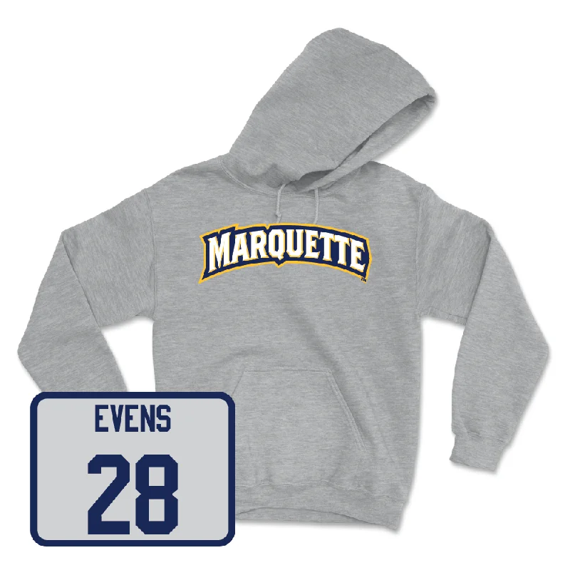 Sport Grey Women's Lacrosse Wordmark Hoodie  - Hannah Evens Hoodie with Belted Waist Structured Tailored