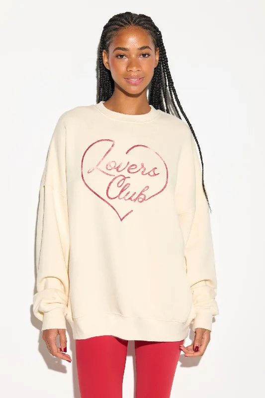 Lovers Boyfriend Crew Sweatshirt Hoodie with Illustration Artistic Creative