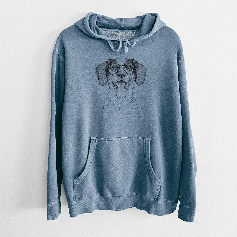 Aviator Birdie the Brittany - Unisex Pigment Dyed Hoodie Graphic Hoodie Design Print Aviator Birdie the Brittany - Unisex Pigment Dyed Hoodie Graphic Hoodie Design Print