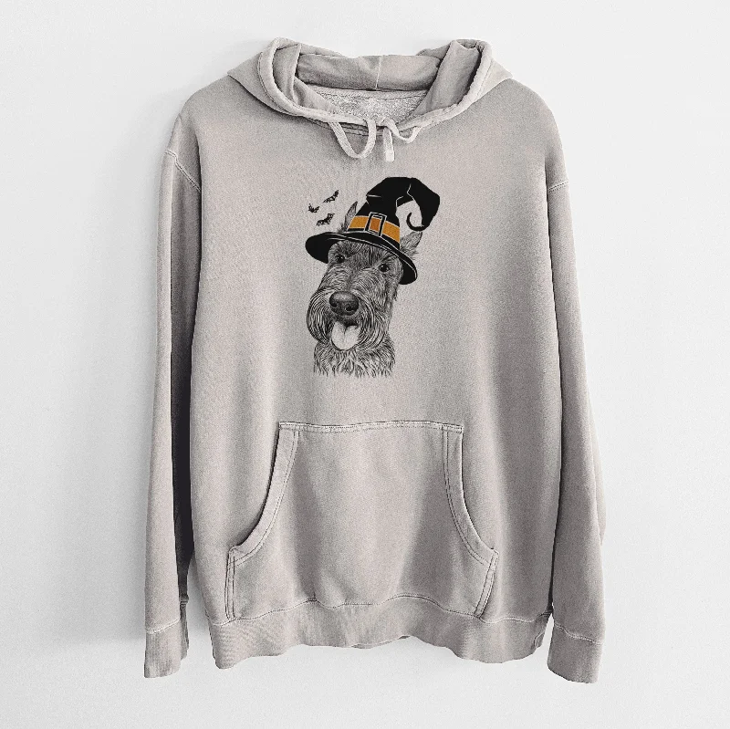 Witch Magnus the Scottish Terrier - Unisex Pigment Dyed Hoodie Hoodie with Applique Textured Unique