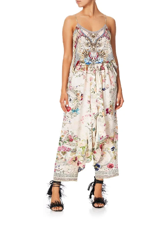 HAREM PANTS JARDIN POSTCARDS Comfy Zip-Up Pants