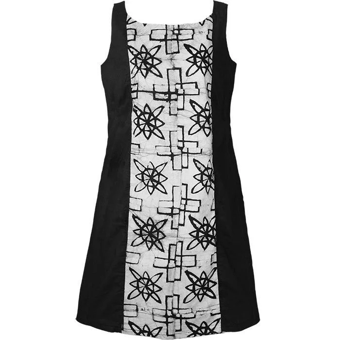 Womens A Line Dress - Black Mosiac - Global Mamas (W) Tunics Fashionable trendy
