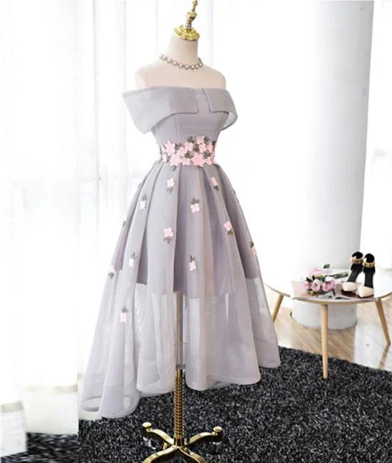 Elegant Off Shoulder High Low Prom/Homecoming Dress with Lace Applique Tunics Sale discount Elegant Off Shoulder High Low Prom/Homecoming Dress with Lace Applique Tunics Sale discount