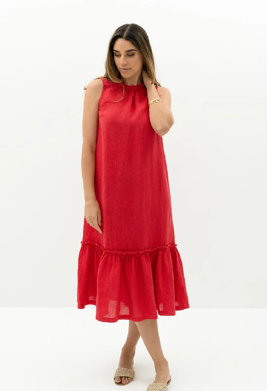 NUSA DRESS - POMEGRANATE Tunics Bridal satin
