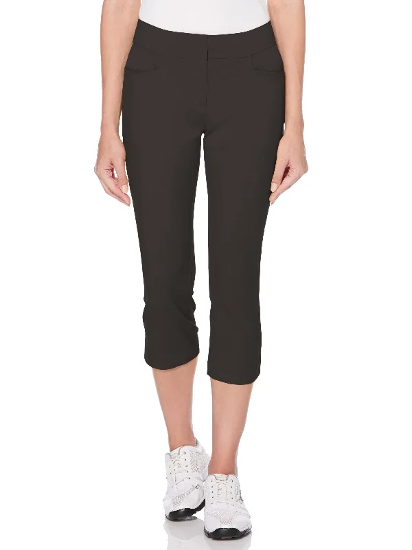 Women's Woven Capri Pant Trendy Printed Leggings