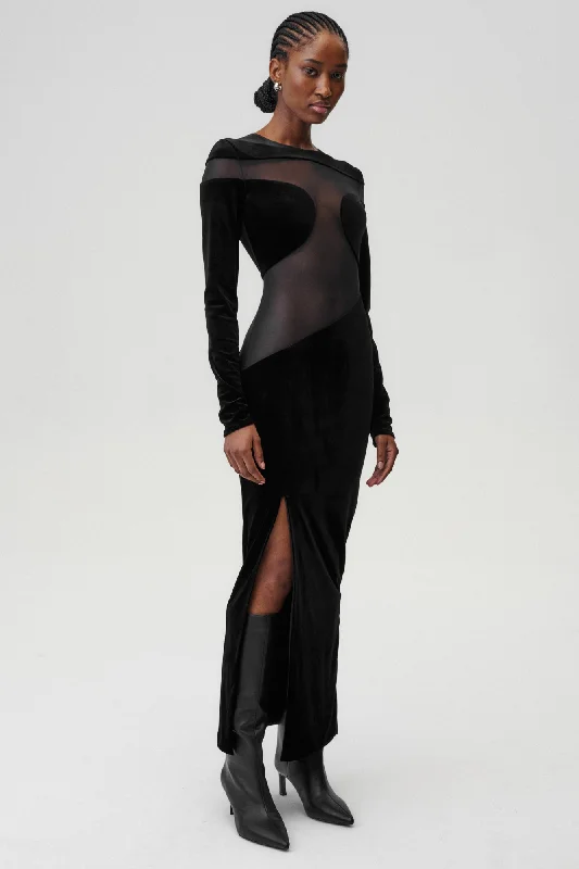 Velvet Sky Dress Black Tunics Trendy modern