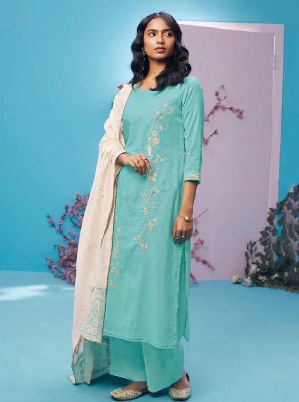 Ganga Pure Cotton Linen Unstitched Salwar Suit Dress Material Tunics Short Trendy