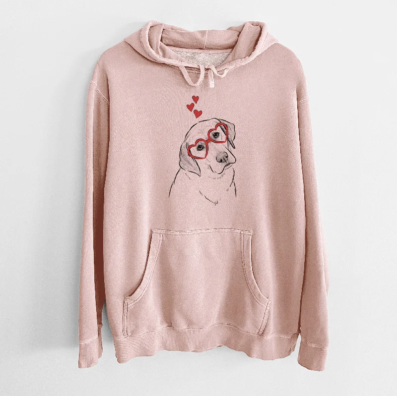 Valentine Stella the Yellow Lab - Unisex Pigment Dyed Hoodie Hoodie with Slim Fit Tailored Modern