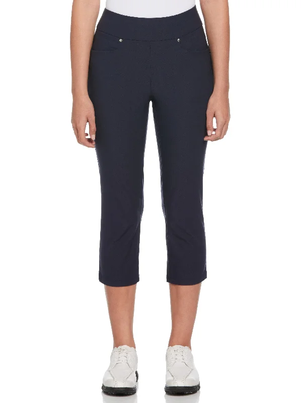 Women's Pull-On Capri Pant Chic Black Leggings