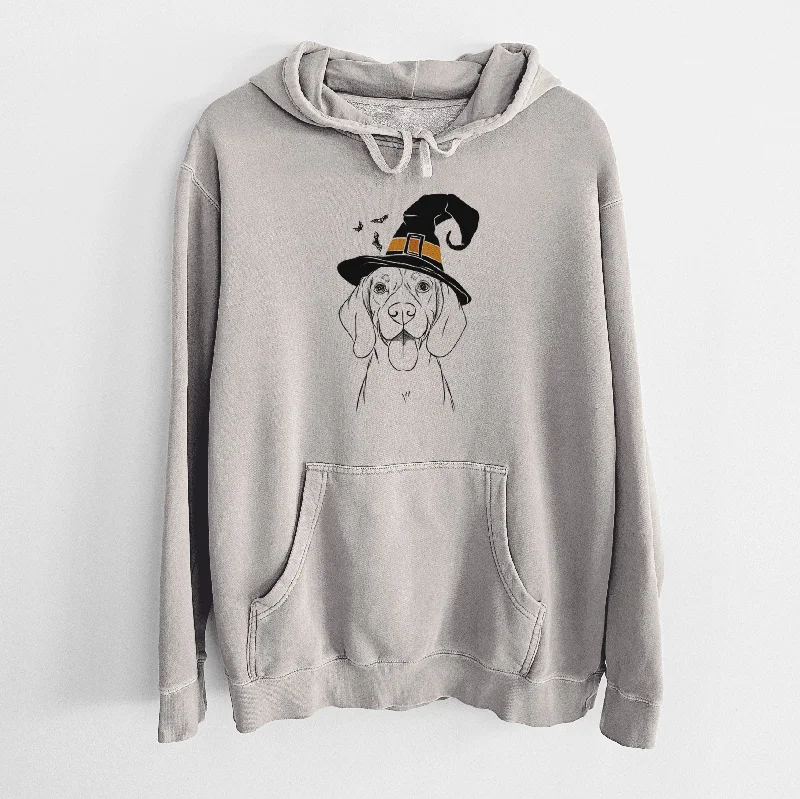 Witch Bogie the Beagle - Unisex Pigment Dyed Hoodie Hoodie with V-Neck Classic Versatile