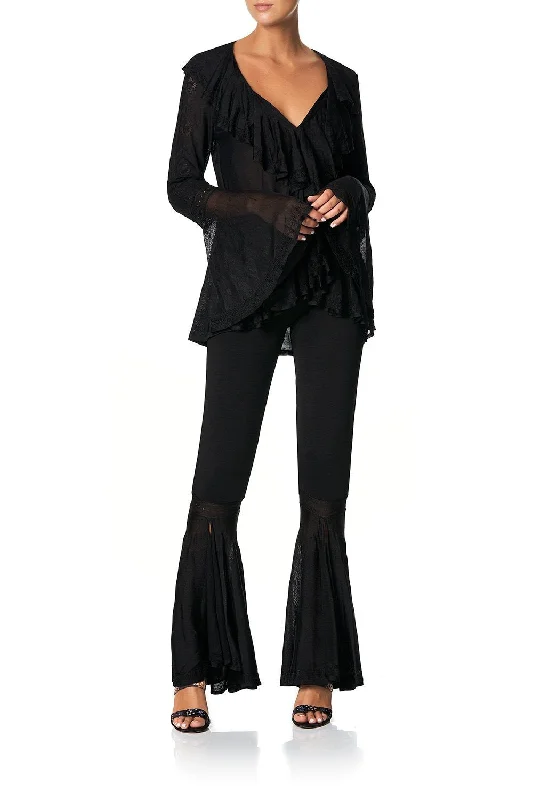 POINTELLE KNIT PANT HEUTE PROVINCIAL Formal Wide-Leg Pants